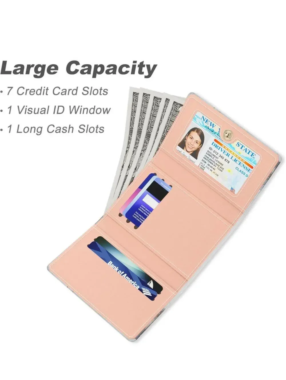 Marble Pattern RFID Blocking Wallet with Keychain